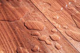 Water Beading on Timber treated with Fiddes